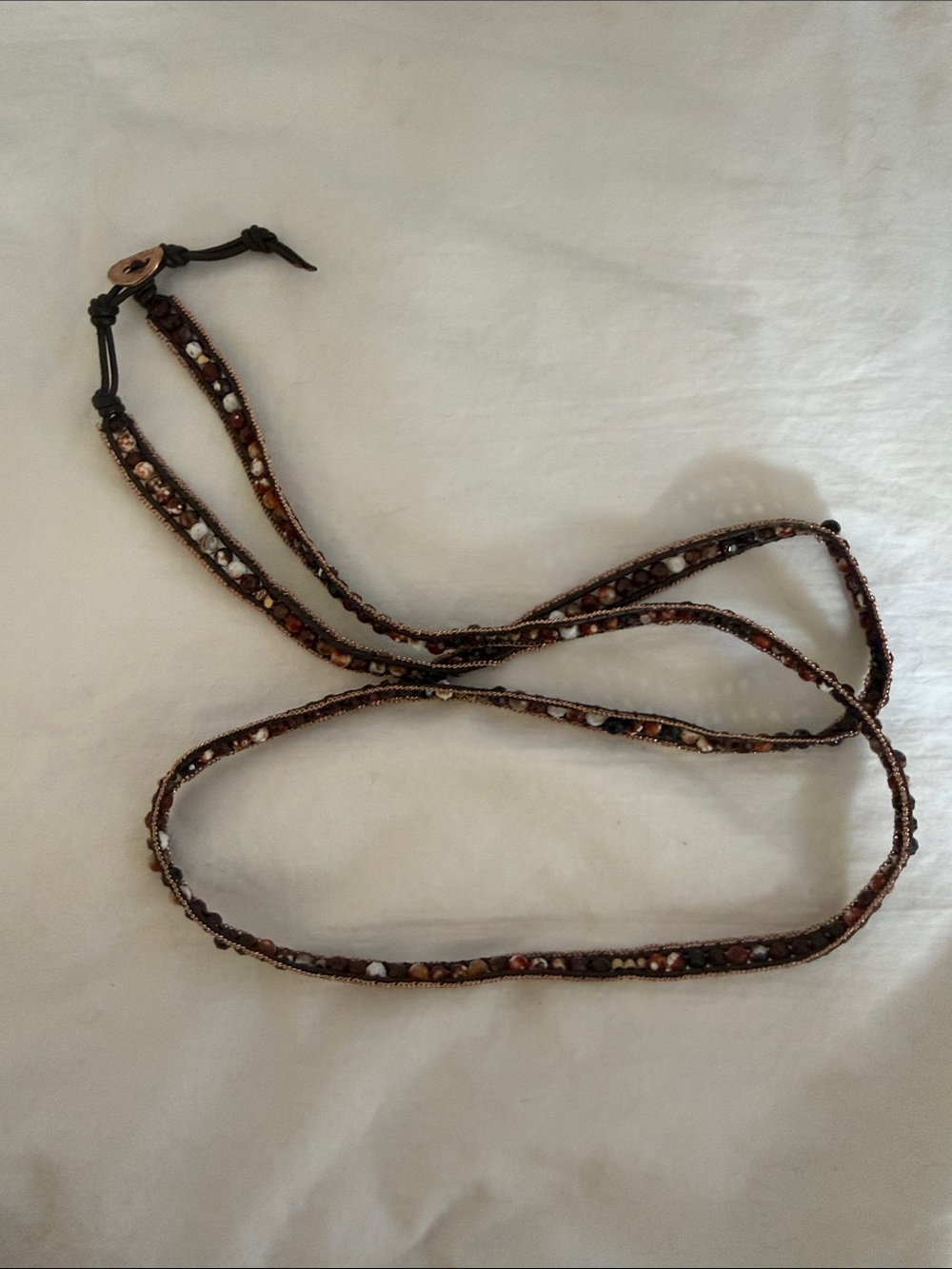 Nakamol Brown Multitone Beaded Wrap Necklace